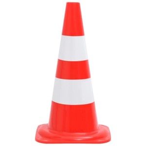 DELUKE Leitkegel, 50cm, rot/weiß, reflektierend. Verkehrskegel für Absperrung und Verkehrslenkung.