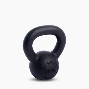 Schwarze Suprfit Econ Gusseisen Kettlebell 4 kg, pulverbeschichtet, für Sport & Fitness. Robustes Trainingsgerät.
