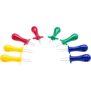 8er-Set Maiskolbenhalter in Gelb, Rot, Grün und Blau für Grillabende.
