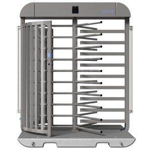 Schake Drehkreuz V-Turnstile Bauzaunmodul, verzinkt und schwarz, für Baustellen und Veranstaltungen.