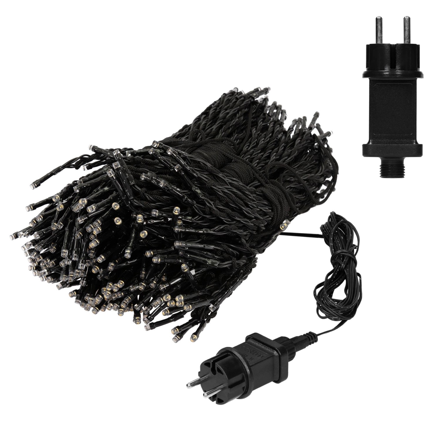 ECD Germany Fahnenmast Lichterkette 10 Stränge 8 Meter 360 LED Warmweiß IP44