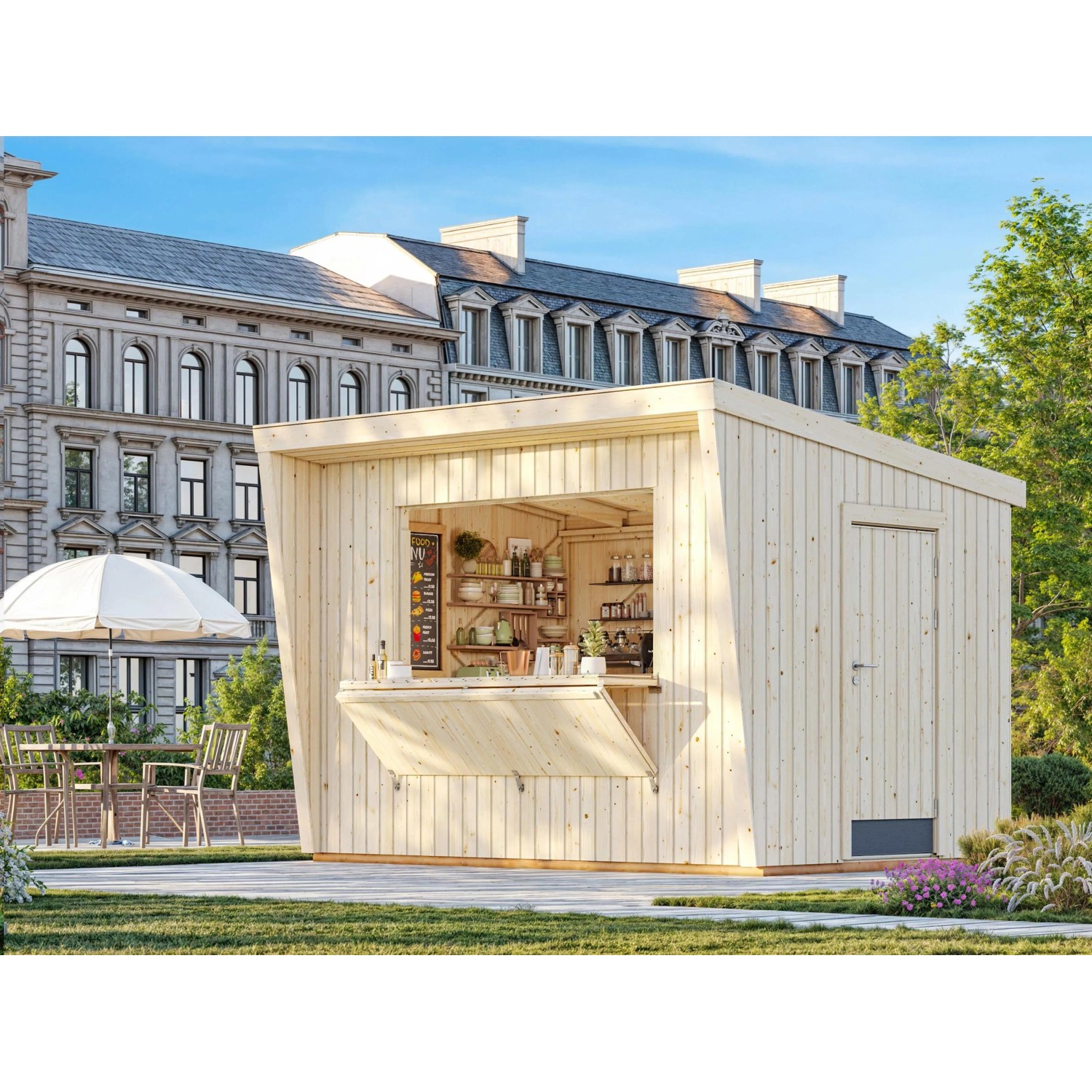 Palmako Marktstand Kira 7,7 m² Natur / Unbehandelt