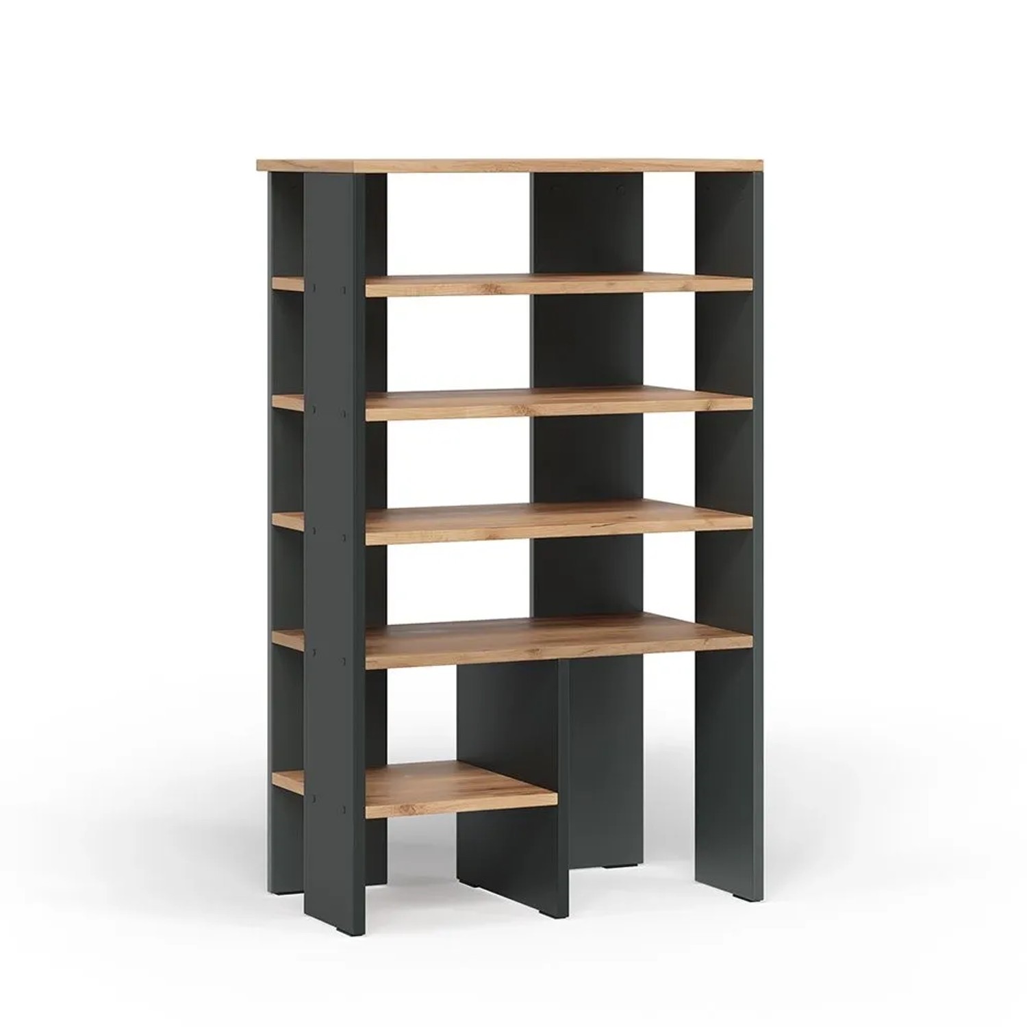 Vicco Schuhschrank Marlon Anthrazit Goldkraft Eiche 60 x 100 mit 5 Fächern Art Nr 57835
