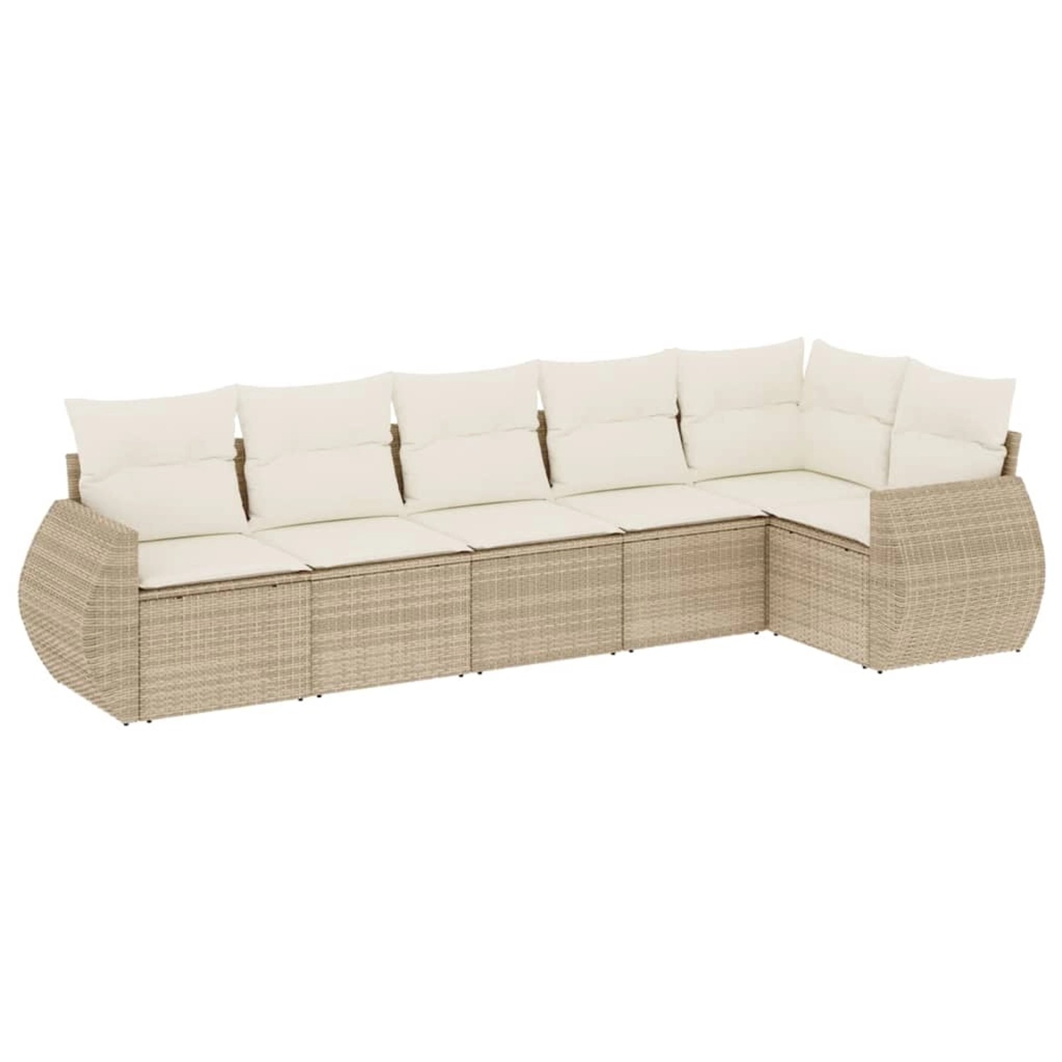 vidaXL 6-Tlg Garten-Sofagarnitur mit Kissen Beige Poly Rattan 3221387 günstig online kaufen