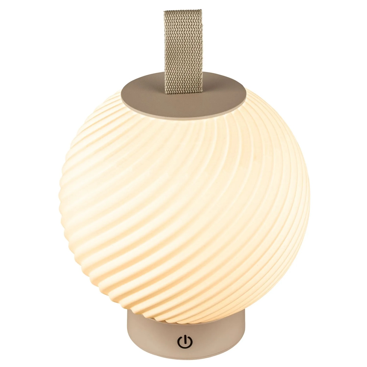 Brilo Akku-Tischleuchte Globe Dimmbar Touch Beige