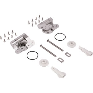 WC-Sitz Befestigung Nr. 11 für WC-Sitze mit Soft-Close-Automatik, bestehend aus Schrauben, Dichtungen und Halterungen.