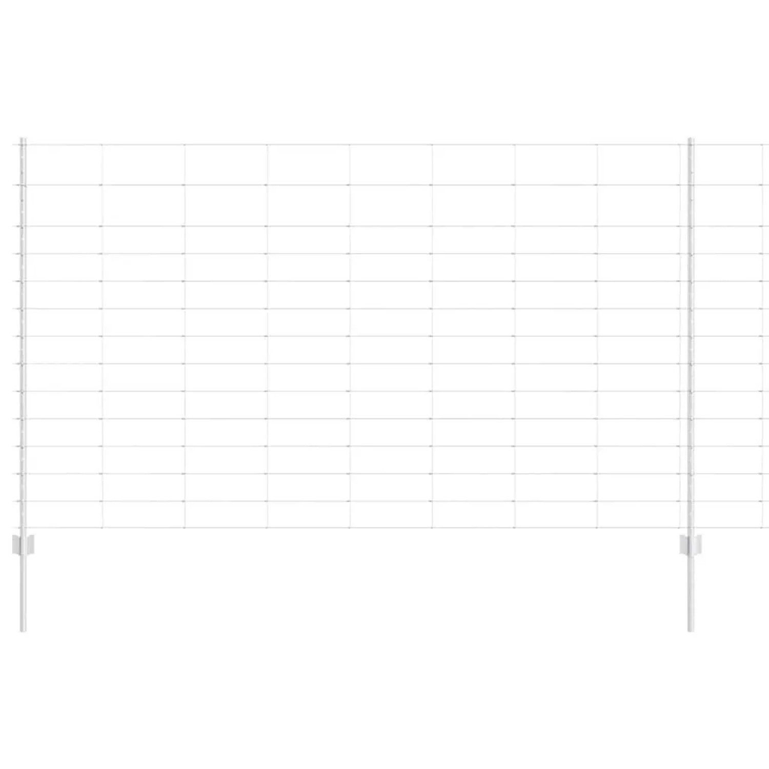 vidaXL Zaun mit Pfosten Silber 1,4 x 50 m Stahl 3337159 günstig online kaufen