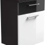 Posseik Bad-Hängeschrank Rima, anthrazit/weiß, mit Schublade und Tür, 40 cm breit.