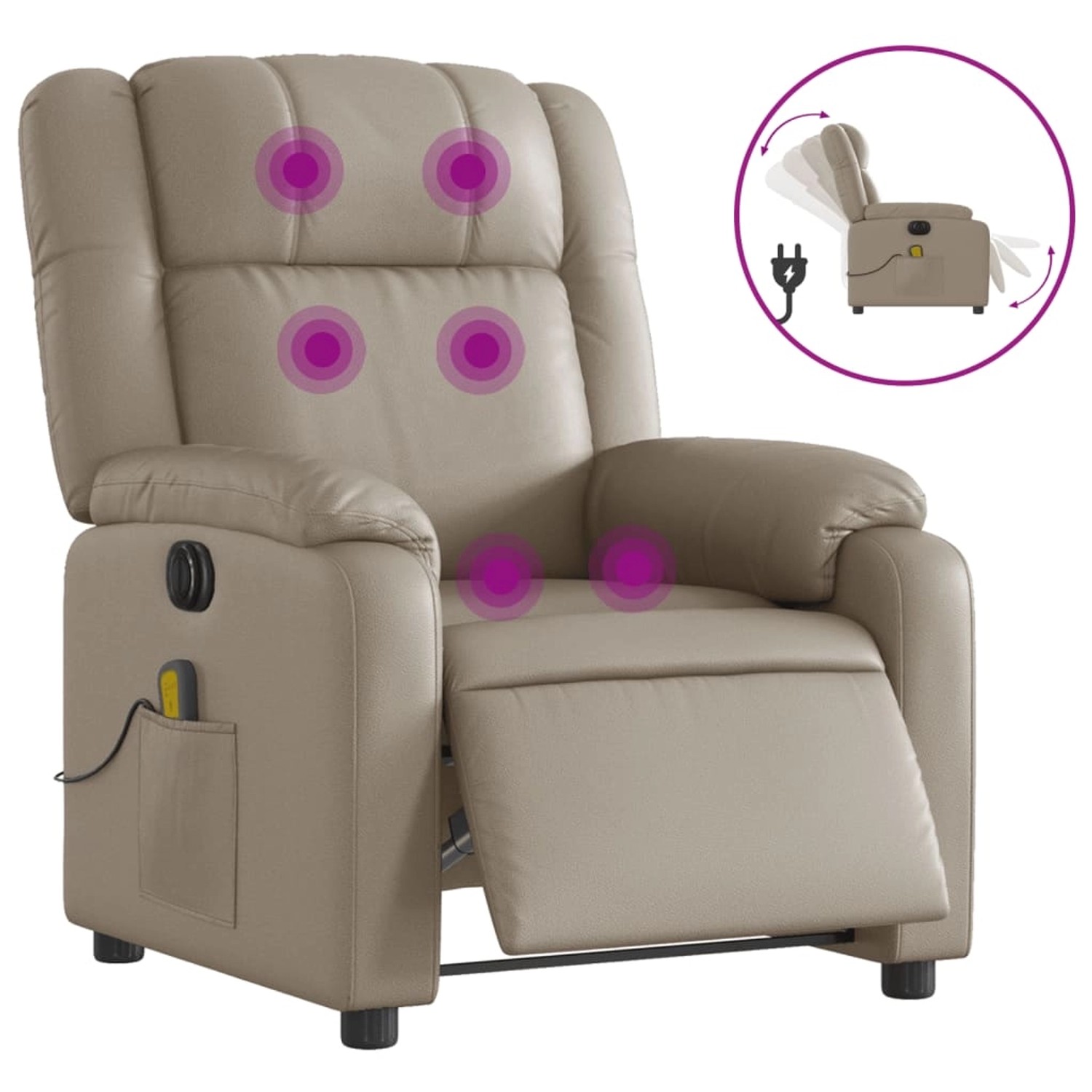 vidaXL Massagesessel Elektrisch Cappuccino-Braun Kunstleder Modell 3 günstig online kaufen