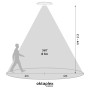 Grafik: Oktaplex Ina Bewegungsmelder, 360° Erfassung, 8m Reichweite, Montage an der Decke.
