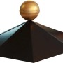 Schwarze Karibu Pavillonhaube für Sechseckpavillon mit Messingkugel.