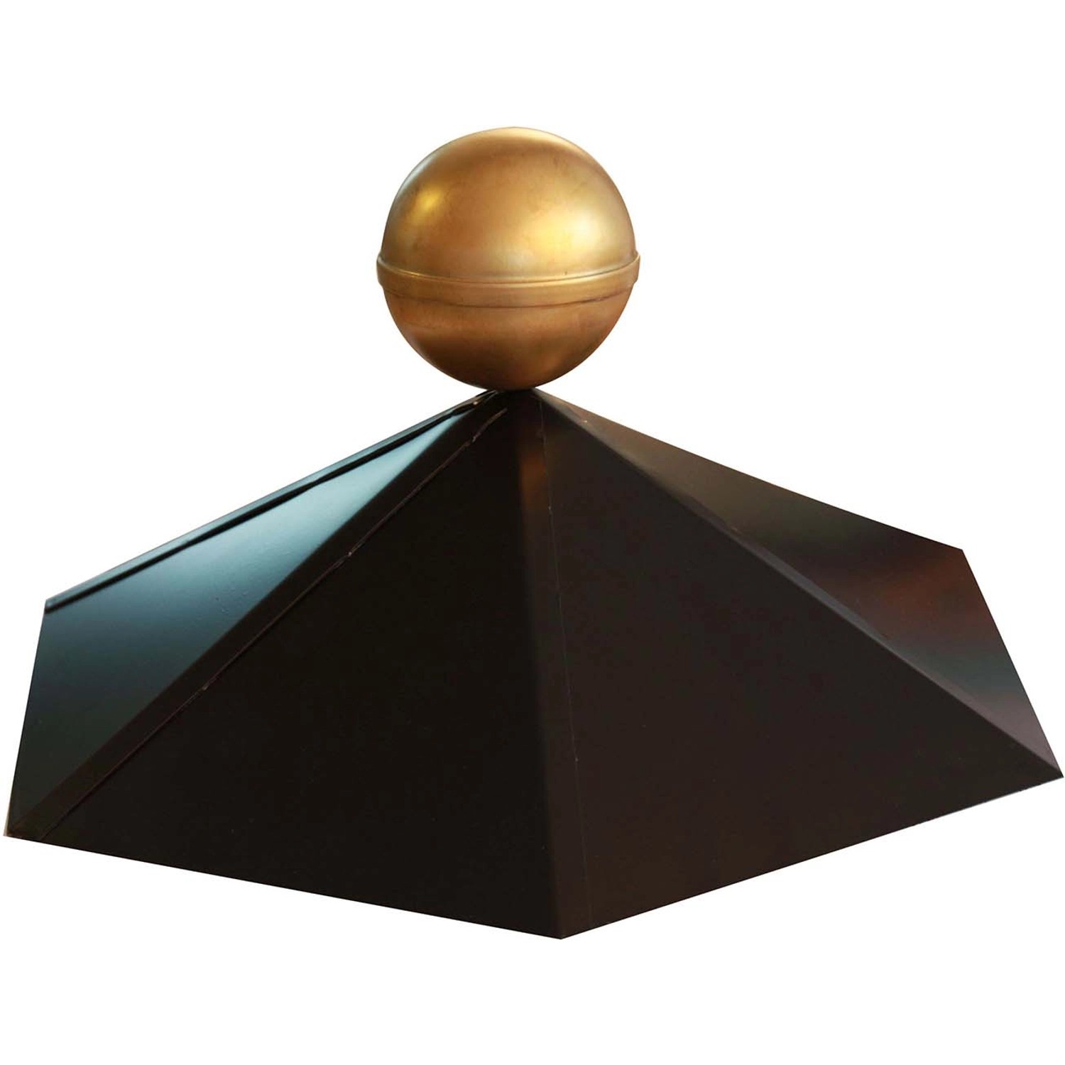 Karibu Haube für Sechseckpavillon Schwarz mit Messingkugel 18,9 x 21,2 x 9,7 cm