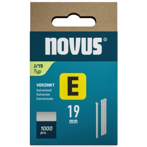 Novus Nägel E Typ J, 19mm, 1000 Stück, verzinkt für Tacker. Zubehör für Hand-, Elektro-, Akku-, Drucklufttacker.