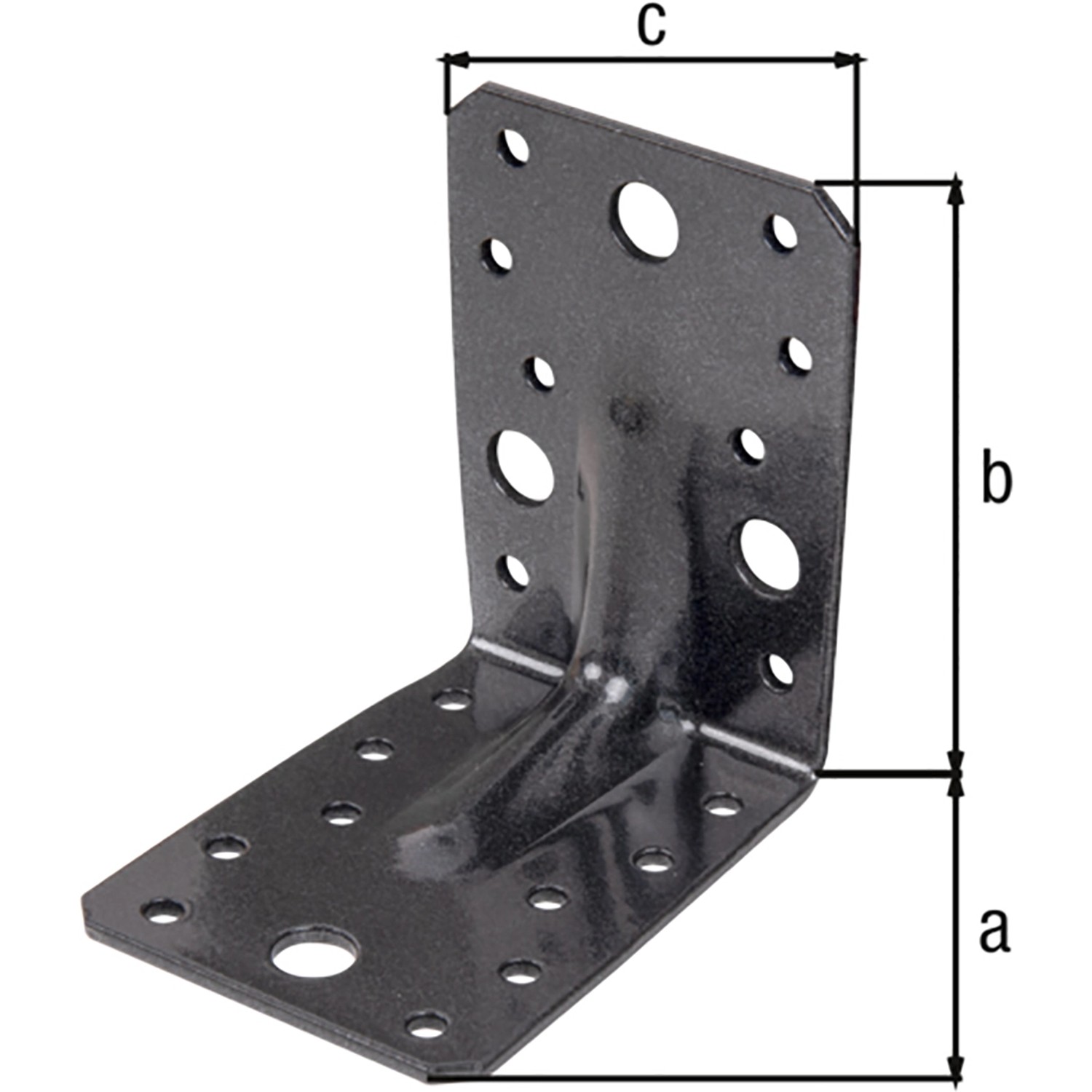 Duravis Schwerlast Winkelverbinder 90x90x65 mm, Duplexbeschichtung, mit Löchern für Schrauben.