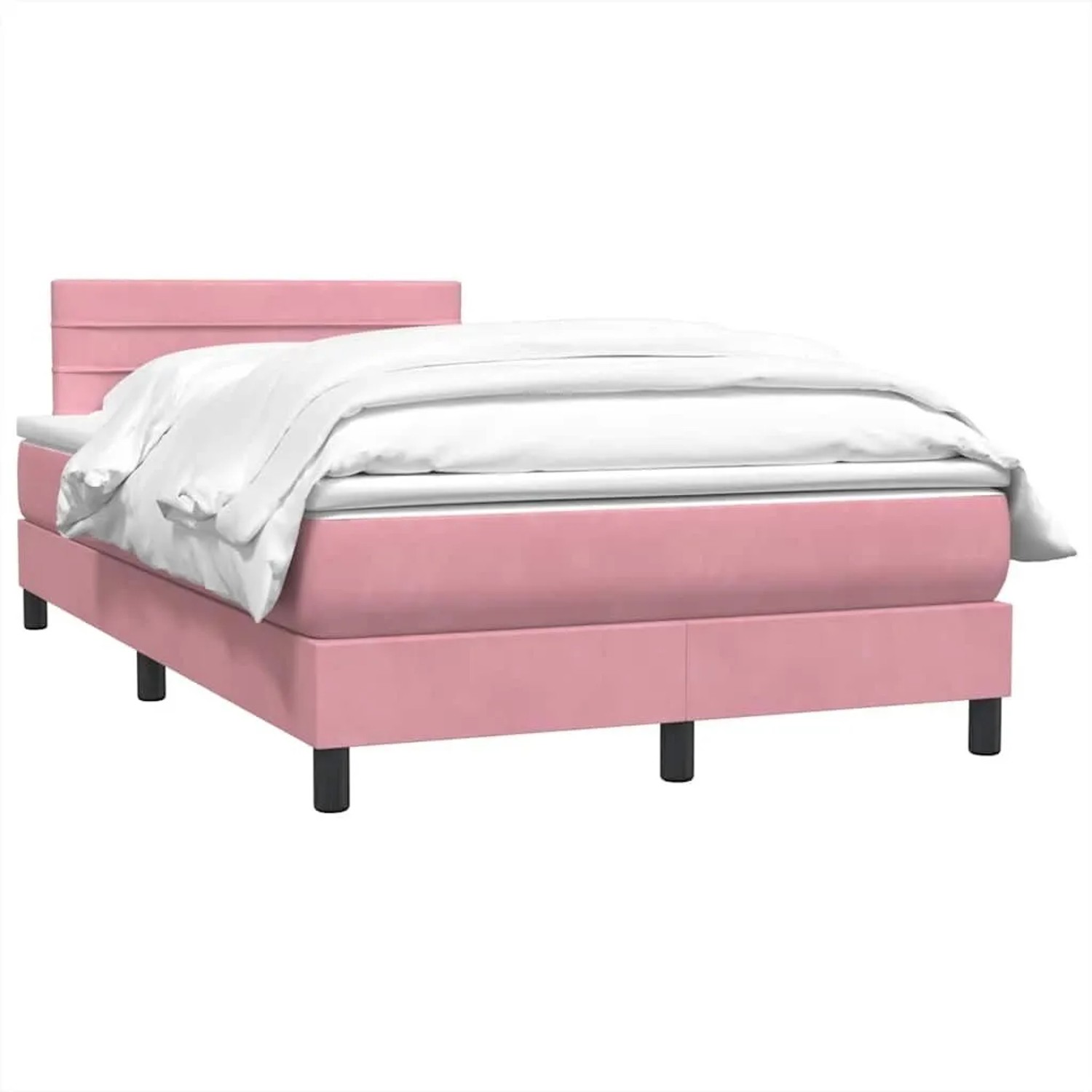 vidaXL Boxspringbett mit Matratze Rosa 120x220 cm Samt 3316352 günstig online kaufen
