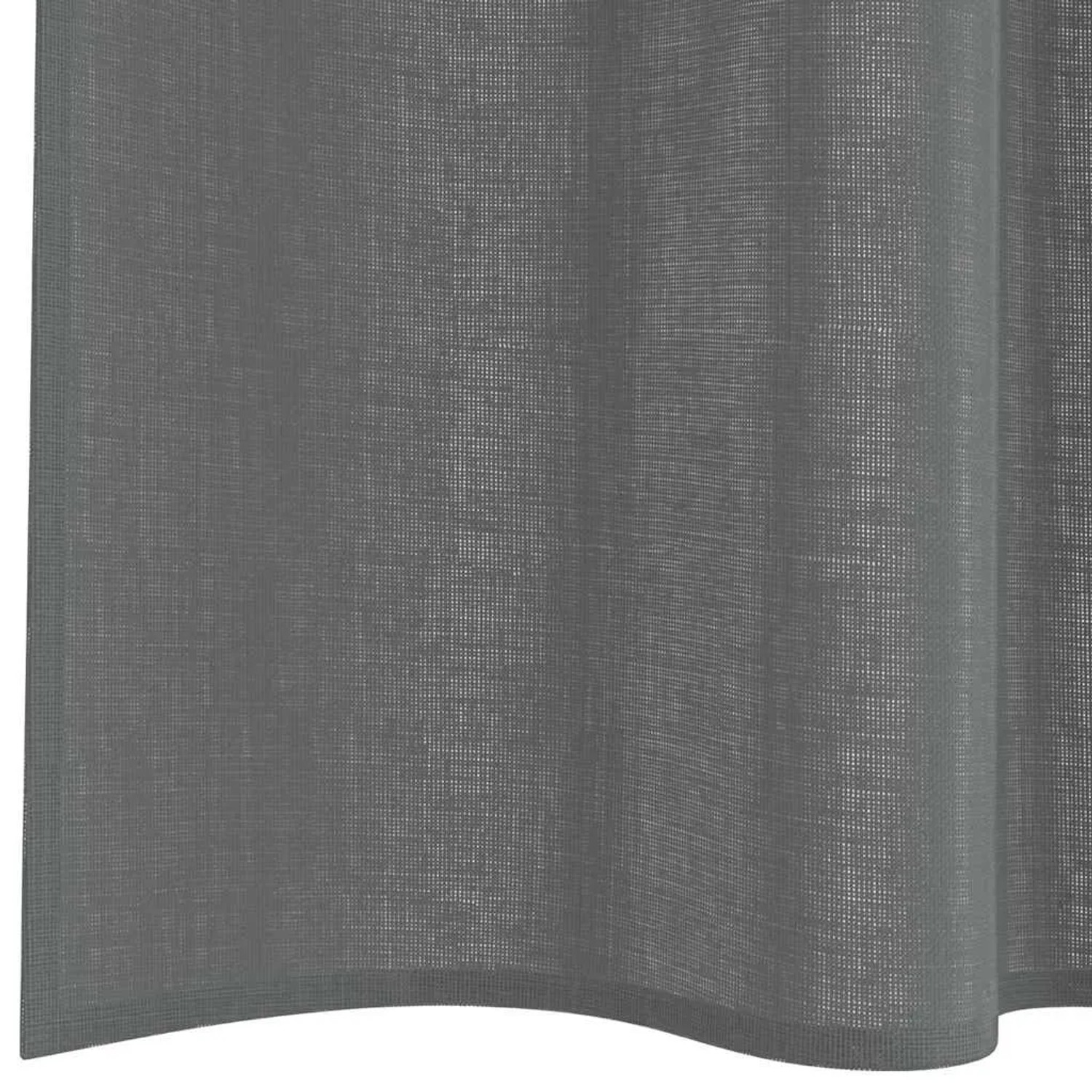 Dunkelgraue Voile Vorhänge (2 Stk.) mit Stangentaschen, leicht transparent.