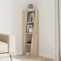 Moderner vidaXL Eckschrank Sonoma-Eiche aus Holzwerkstoff mit 4 offenen Regalböden, schlankes Design für Wohnzimmer.