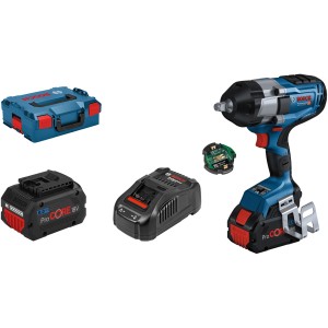 Bosch Professional Akku-Drehschlagschrauber GDS 18V-1000 C mit Akkus, Ladegerät, Bluetooth Modul und L-Boxx