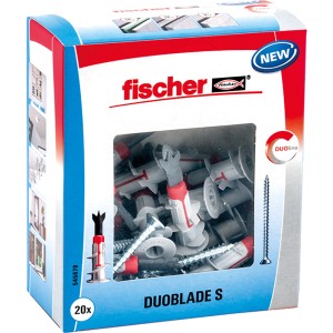 Fischer Duoblade S Gipskartondübel mit Schrauben, 20er Pack im Karton.