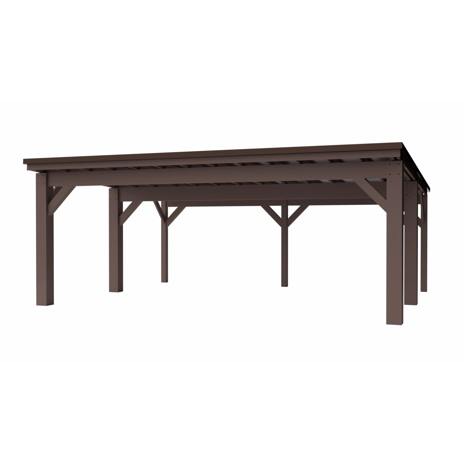 Holzbrüder Carport Ralf 42 250 kg/m² Graubraun-Dunkelbraun günstig online kaufen