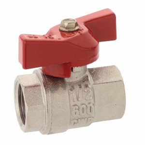 Kirchhoff Kugelhahn mit Flügelgriff, 30,3 mm (1 IG), vernickelt für Sanitär.