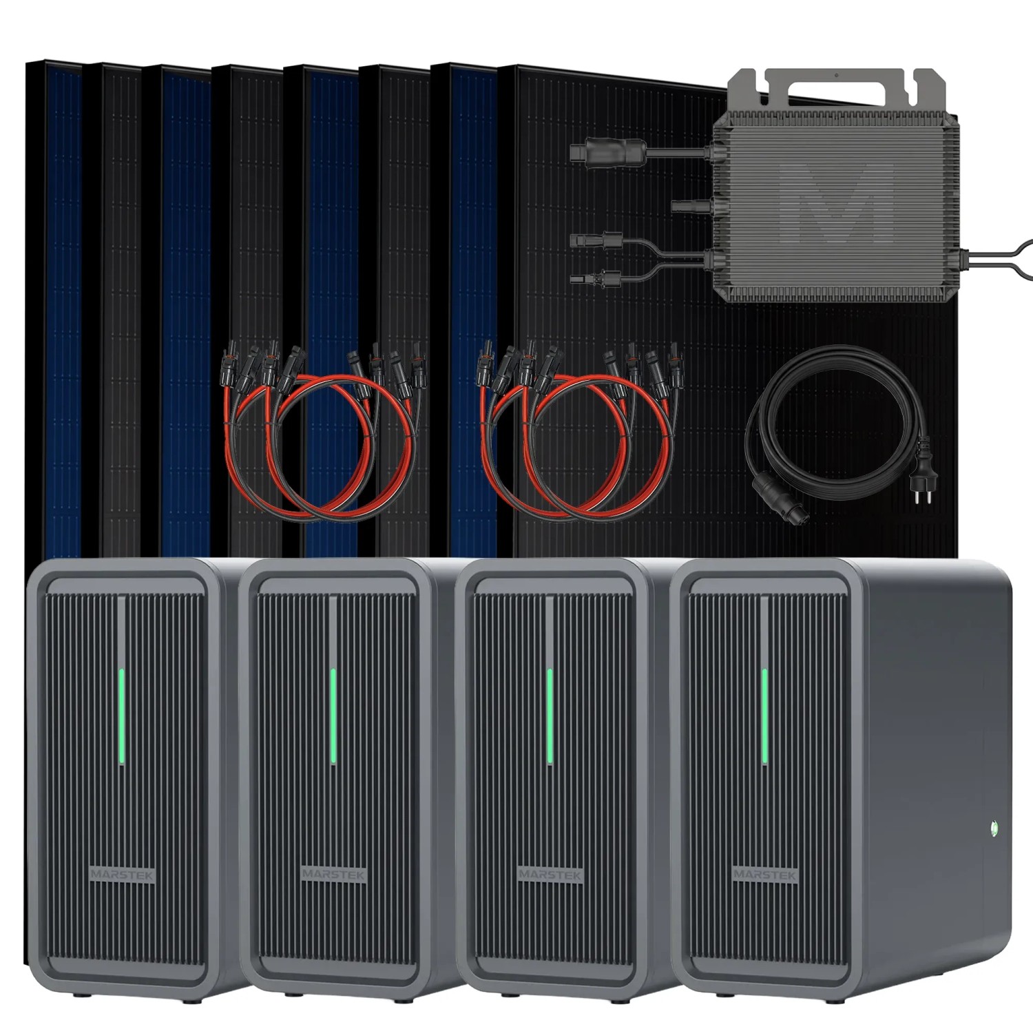 SUNNIVA Balkonkraftwerk 4000W mit 4 Marstek B2500-D 2,24kWh Solarspeicher Wechselrichter inkl.5m Kabel 8x500W Solarmodul...