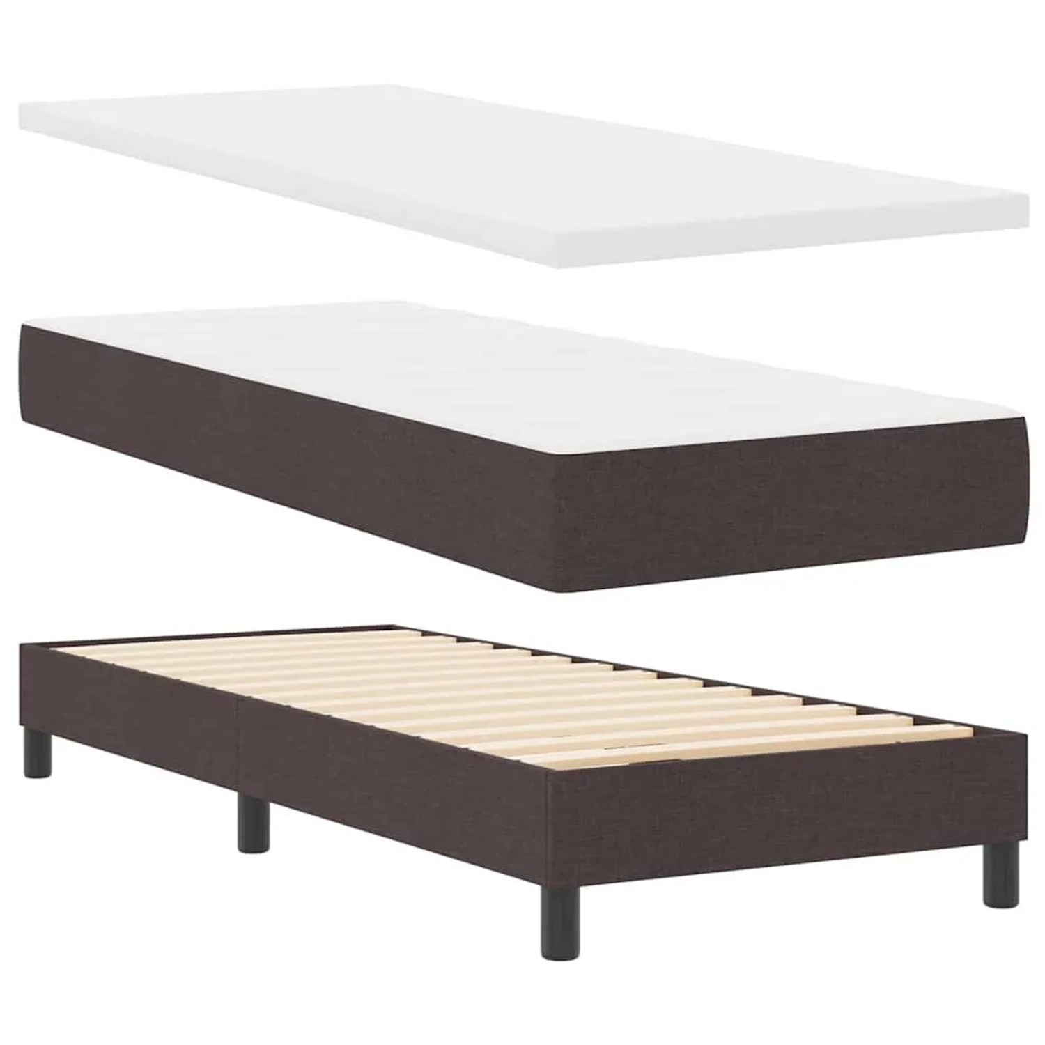 vidaXL Boxspringbett mit Matratze Dunkelbraun 80 x 200 cm 3341135 günstig online kaufen