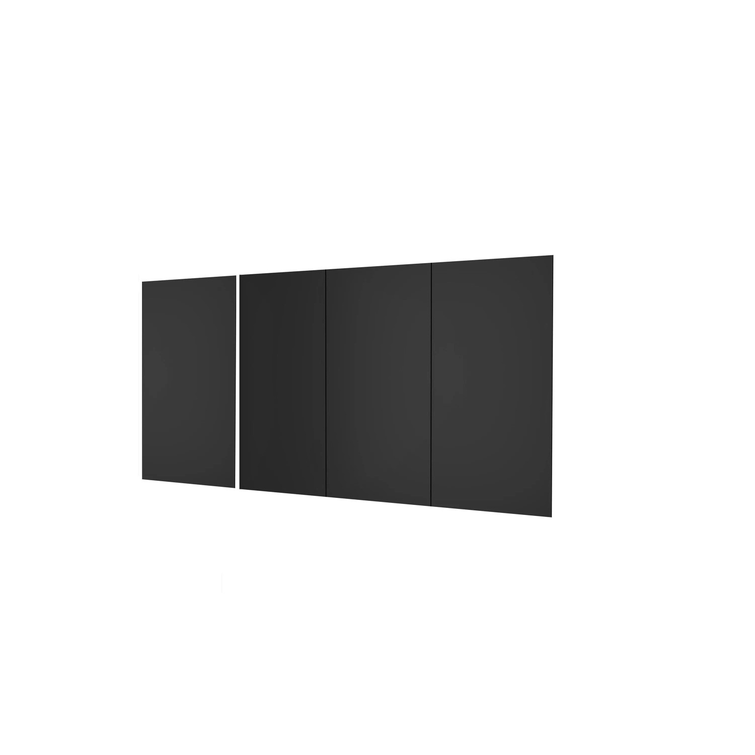 Duschparadies 360 x 210cm Duschrückwand Duschrückwände Wandverkleidung Premium Aluverbundplatte 3mm Fliesenersatz Matt Schwarz 4 Stück Zusammenbau