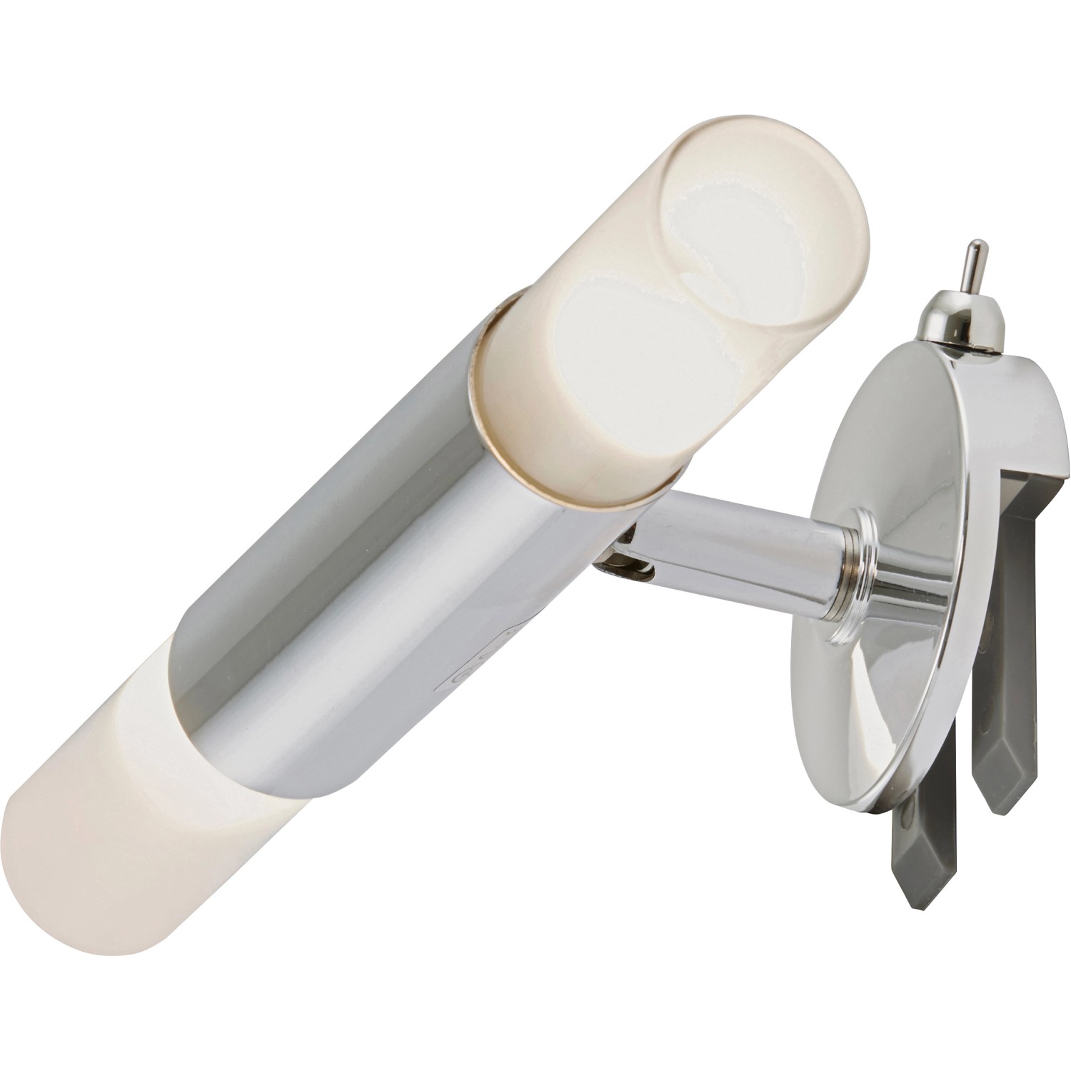 2-flammige LED-Spiegelleuchte von Briloner in Chrom, dreh- und schwenkbar.