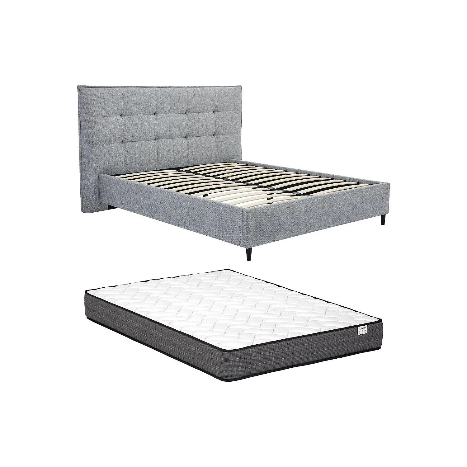 Vente-unique Bettrahmen Nirpio Grau 217 cm