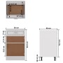 vidaXL Schubunterschrank, weiß, 50x46x81,5 cm, Holzwerkstoff, Küchenzeile mit Schublade und Regalböden.