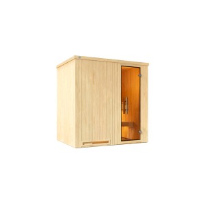 Weka Elementsauna Halmstad mit Glastür, Fichtenholz natur, ohne Ofen.