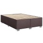 Boxspringbett vidaXL, dunkelbraun, 160x200 cm, Stoffbezug. Bett mit Lattenrost und weißen Füßen.