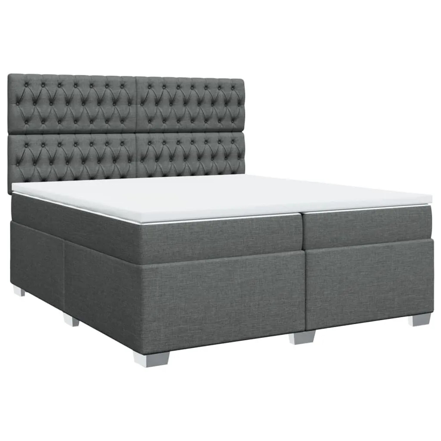 vidaXL Boxspringbett mit Matratze Dunkelgrau 200x200 cm Stoff 3290603 günstig online kaufen