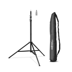 Walimex pro WT-806 Lampenstativ schwarz, mit Dreibein, Adapter und Transporttasche. Vielseitiges Lichtstativ für Fotostudio.