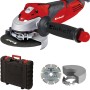 Einhell Winkelschleifer-Set TE-AG 125/750 Kit mit Trennscheibe, Koffer und Zubehör.