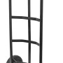Schwarze Sackkarre mit rotem Griff und pannensicheren PU-Rädern, Traglast 150 kg.