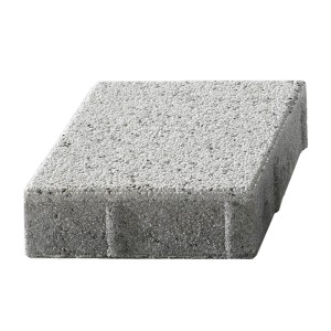 Quadratischer, weiß gewaschener Beton Pflasterstein, 20x20x6 cm, ideal für Gehwege und Terrassen.