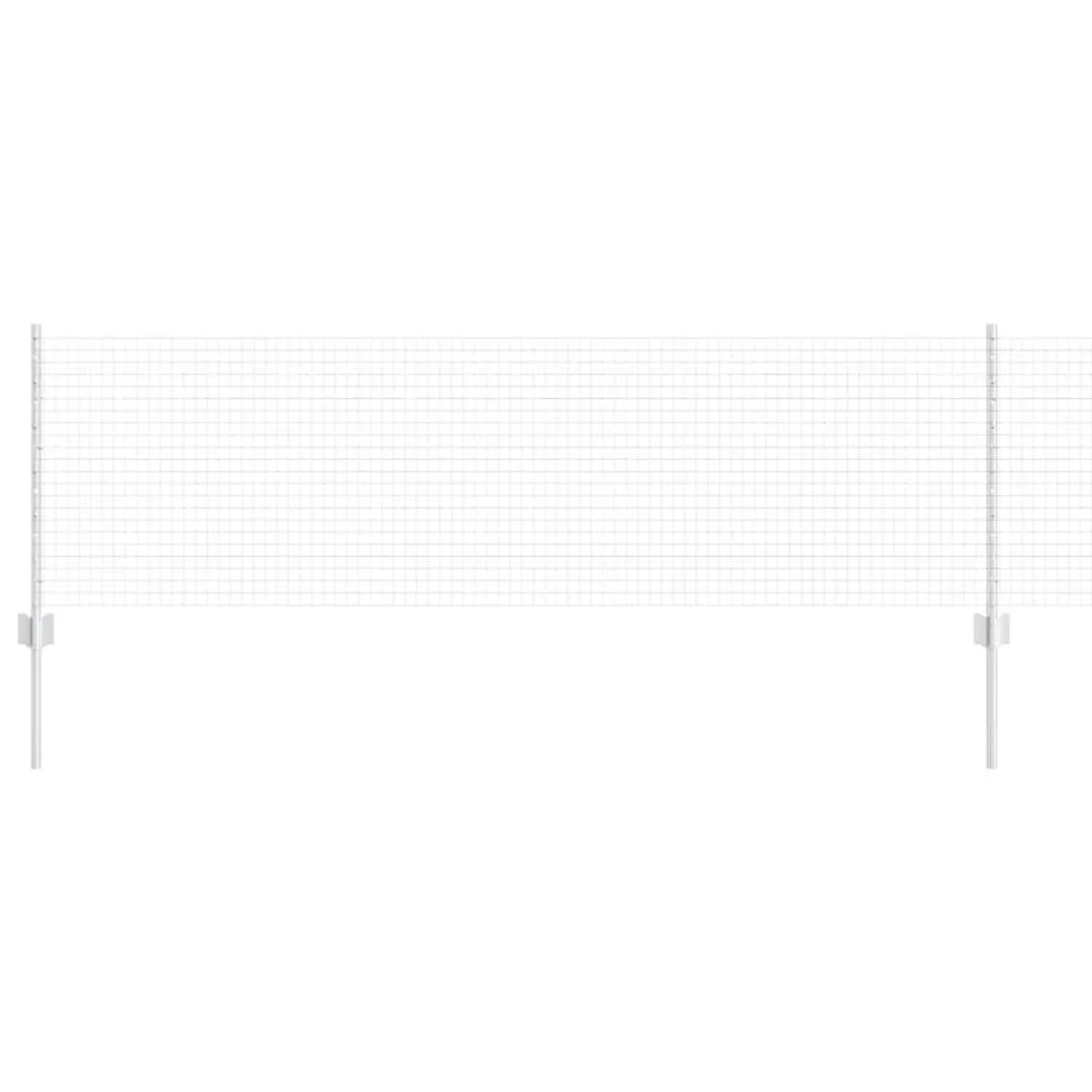 vidaXL Zaun mit Pfosten Silber 0,6 x 25 m Stahl 3336355 günstig online kaufen