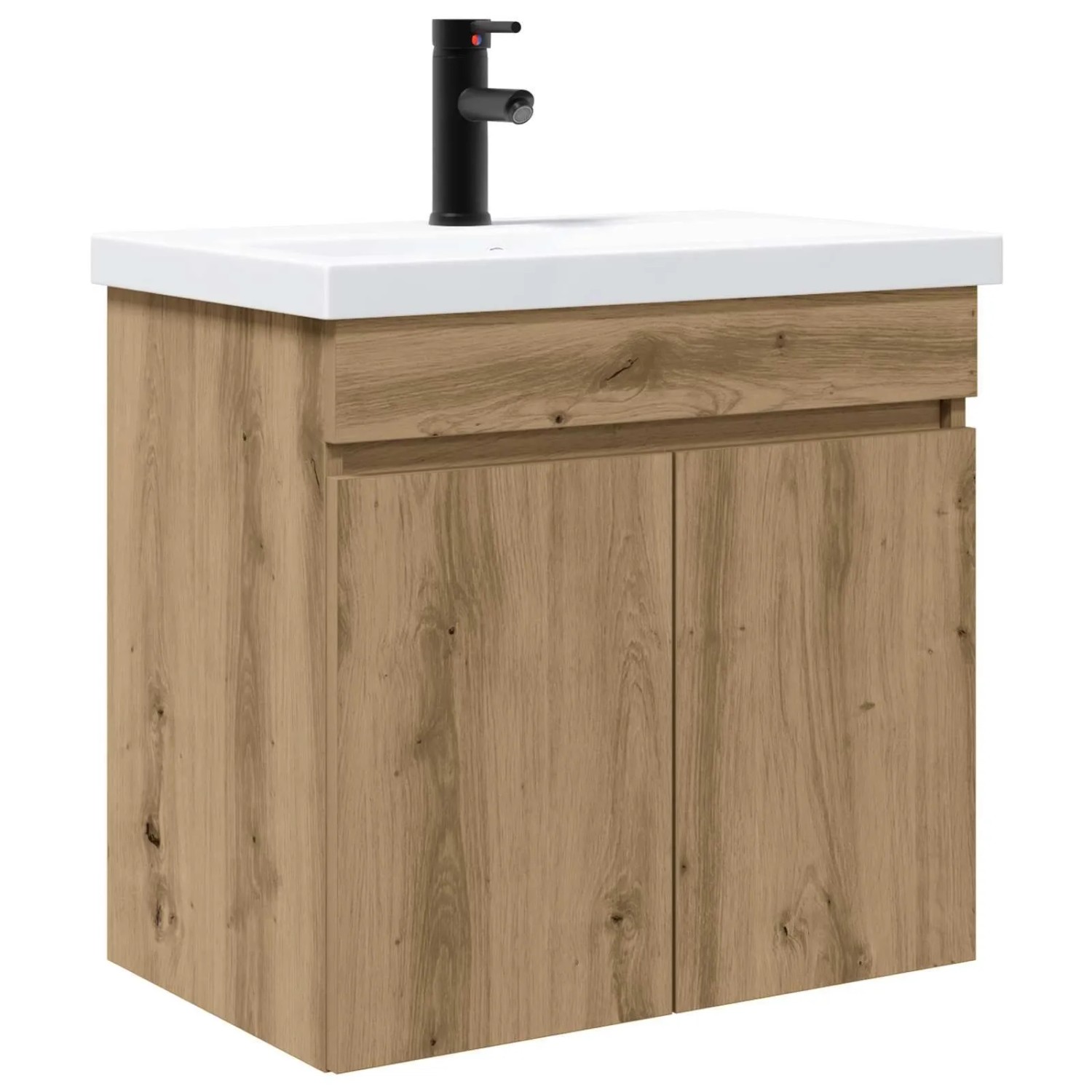 vidaXL Badezimmer Waschtischunterschrank mit Wasserhahn Artisan-Eiche 889544