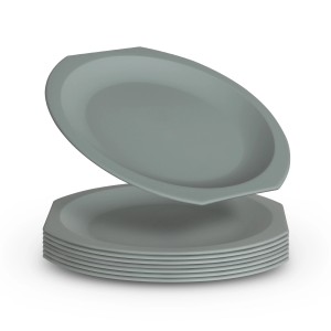8er Pack grüne ProHome Kunststoffteller, Ø 23cm, BPA-frei, stapelbar.