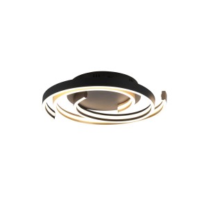 Moderne LED-Deckenleuchte Caya in Messing-Optik, dimmbar und mit verstellbarer Lichtfarbe.