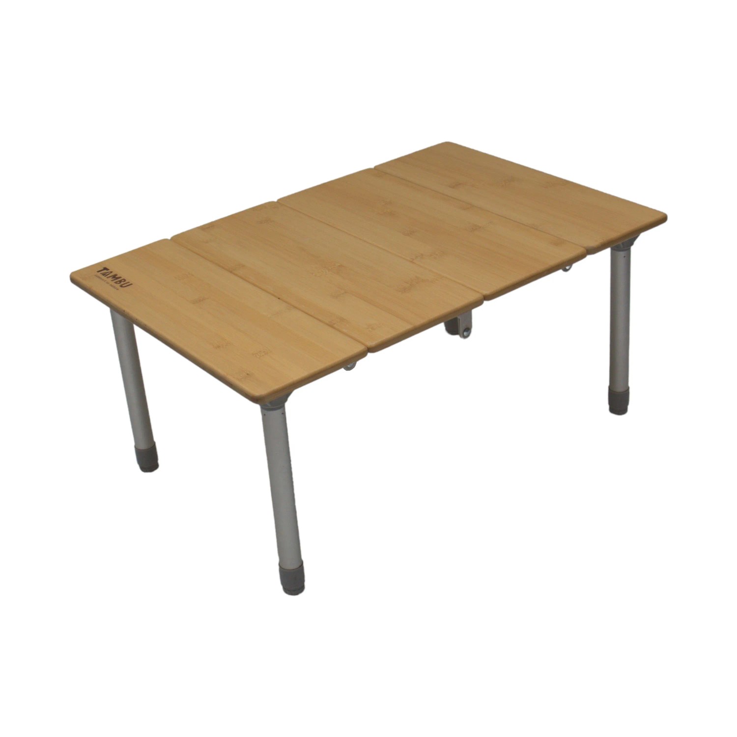 TAMBU Campingtisch TEBO 60 x 40 cm Höhenverstellbar Faltbar mit Bambusplatte