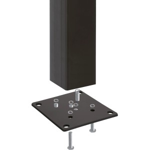 Anthrazit Vierkant-Pfosten (7x7x176 cm) mit Montageplatte und Schrauben für Zaunbau.