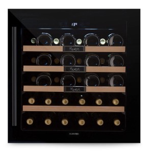 Klarstein Vinsider 36 Built-In Uno Einbau-Weinkühlschrank 36 Flaschen 92 L Edelstahl Schwarz