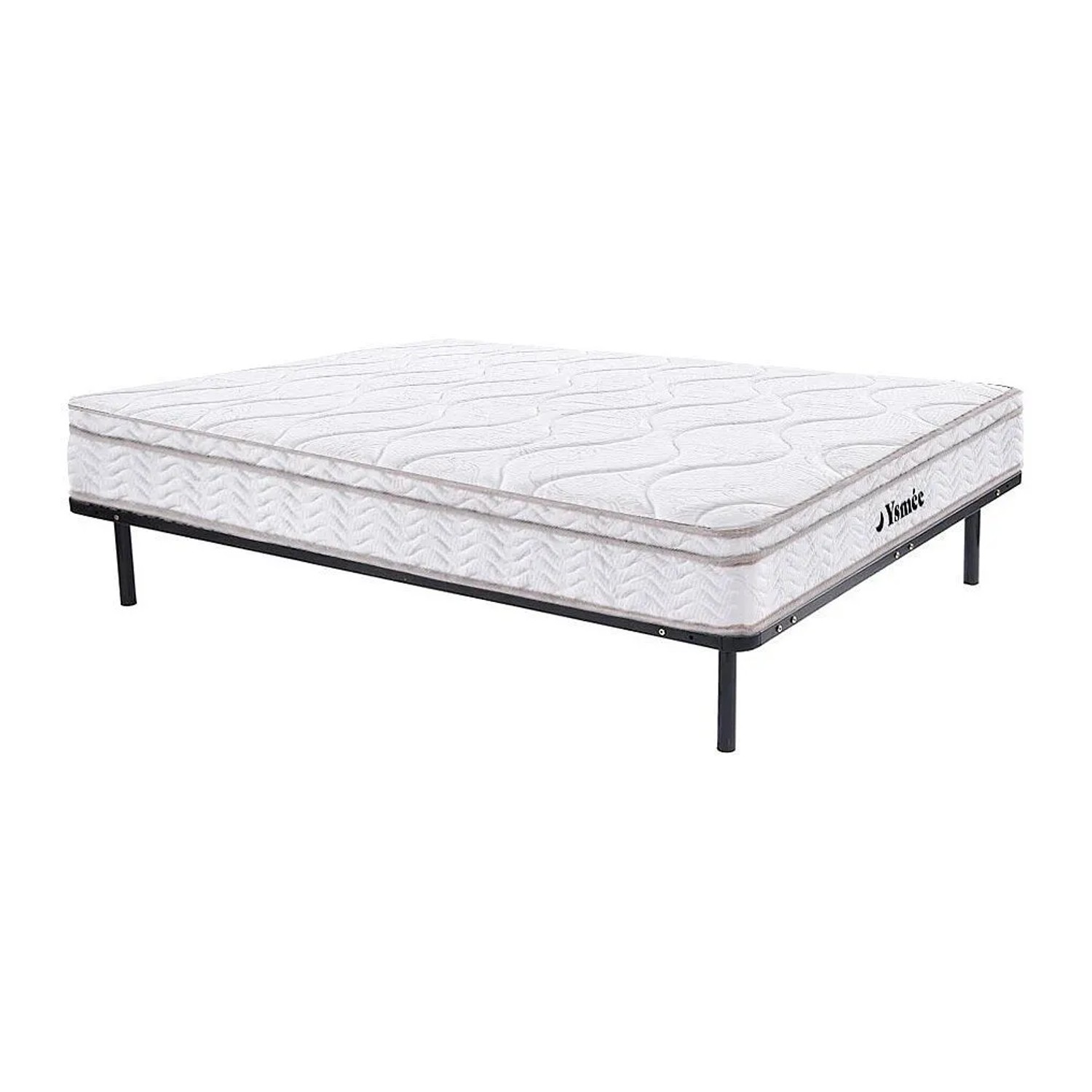 Vente-unique Matratze Und Lattenrost Wolkentanz Schwarz 200 cm  198 cm  3.8 cm