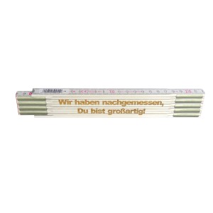 Stabila Zollstock mit Lasergravur "Wir haben nachgemessen, Du bist großartig" 2m, Messwerkzeug.