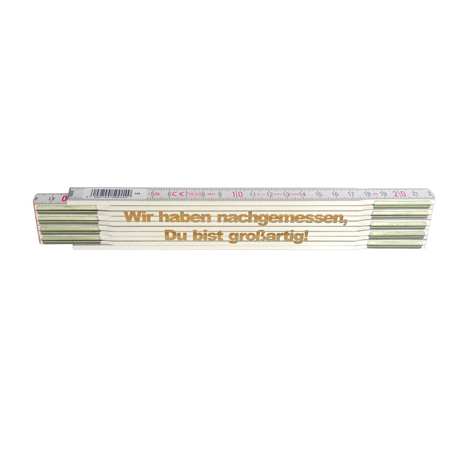 Stabila Zollstock mit Lasergravur Wir haben nachgemessen, Du bist ... 2 m