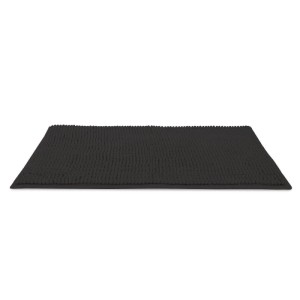 Schwarzer, rechteckiger Beautissu BeauMare WR Badteppich aus weichem Chenille, 50x80cm. Rutschfeste Matte.