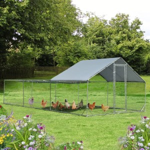 Costway Freilaufgehege Hühnerhaus mit Dach & Tür & Riegel 3 x 6 m